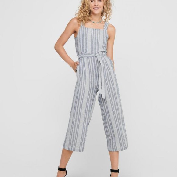 ONLY blue/white stripe jumpsuit - Picture 1 of 5